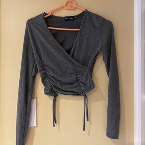 Grey long sleeve wrap